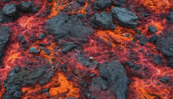 A unique subject in the heart of a peaceful fiery outdoors