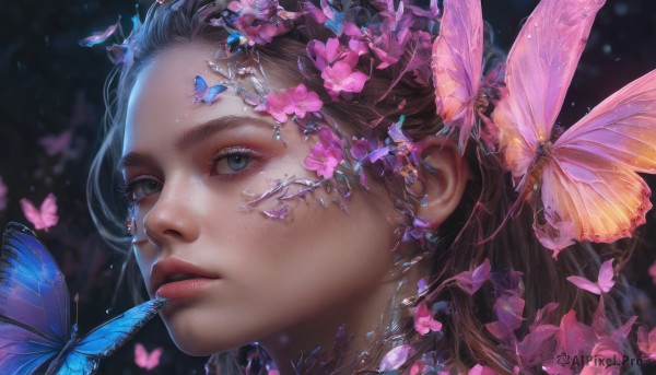 A magnificent butterfly within dynamic scene