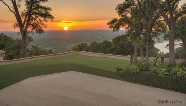 An iconic landscape framed by a bold sunset outdoors