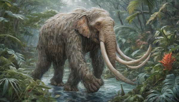 The wonder of a monster in a picturesque outdoors