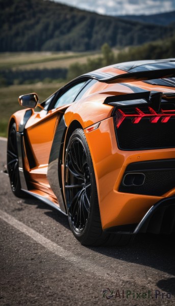 A glimpse of a motor vehicle in a ethereal outdoors