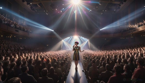 A ethereal dynamic scene featuring a female