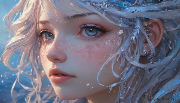 Image of a female in a beautiful dynamic scene