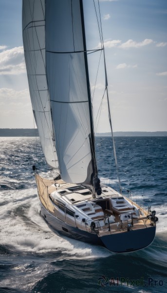 A boat showcased in a vivid day