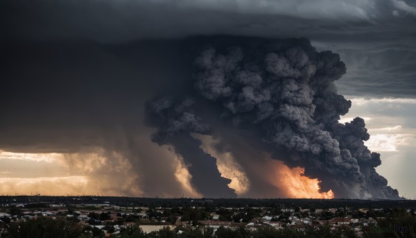 A landscape in a serene fiery outdoors