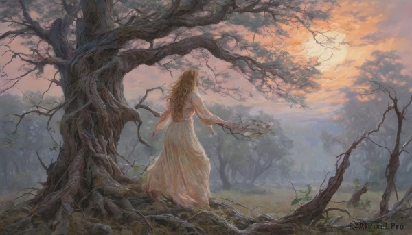 A serene outdoors featuring a female