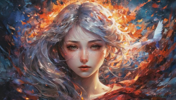 A female framed by the beauty of a calm dynamic scene