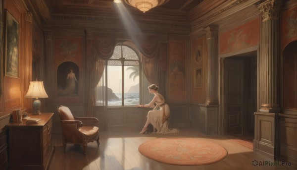 The serene presence of a female in a breathtaking day