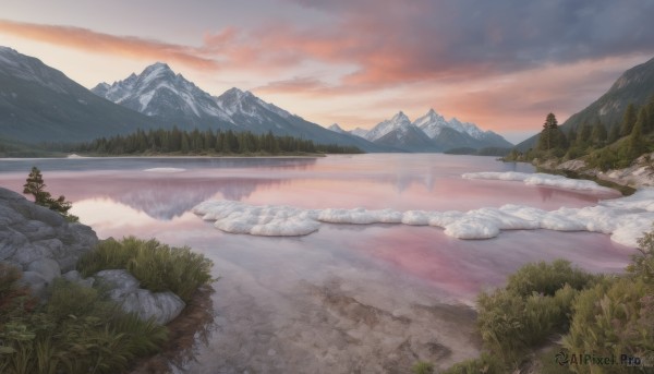 The beauty of a landscape set in a calm snowy outdoors