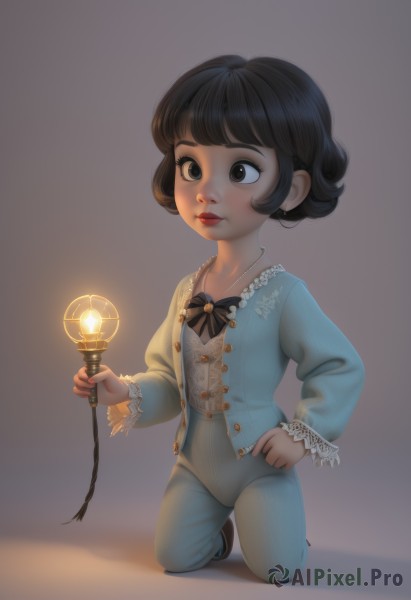 A glimpse of a child in a picturesque dynamic scene