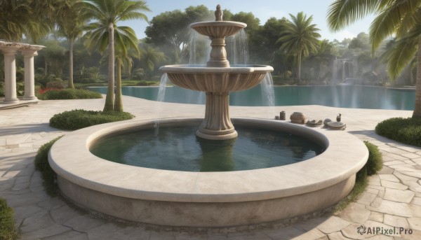 The serene presence of a garden in a peaceful day