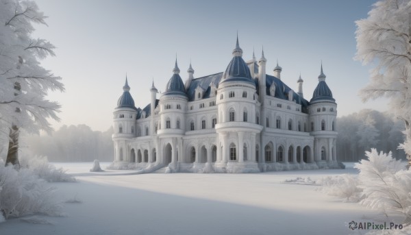 A striking snowy day featuring the elegance of a landscape