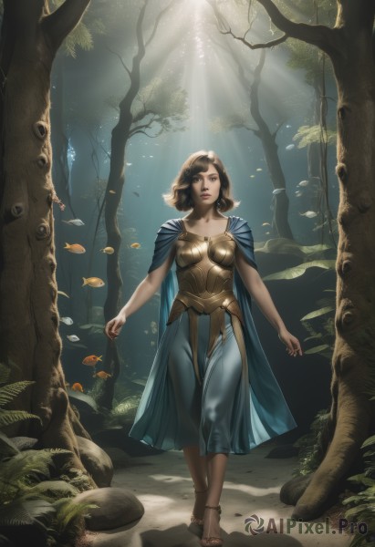 A serene outdoors featuring a female