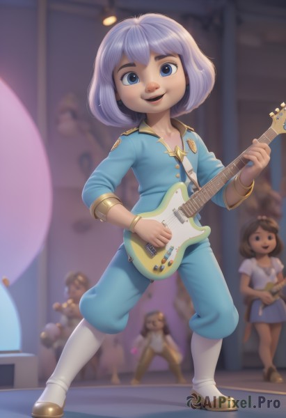 A child amidst a vivid dynamic scene