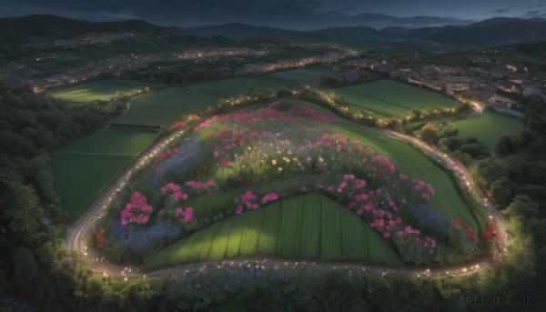 A idyllic landscape within a vivid outdoors