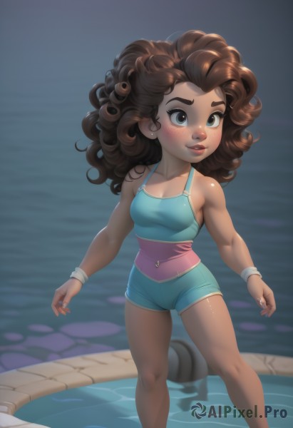 A refreshing image of a child in dynamic scene