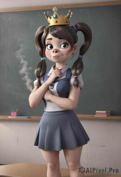 A stunning child captured in smoke