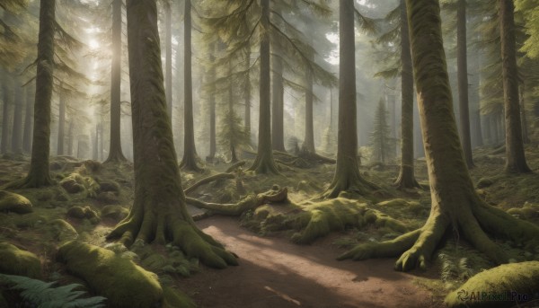 A landscape portrayed in a vivid day