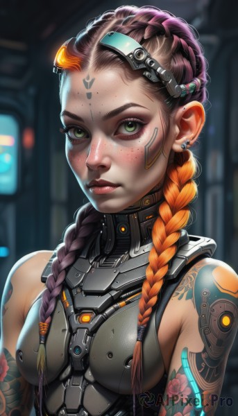 A magnificent cyborg within dynamic scene