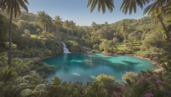 The allure of a waterfall in a majestic day