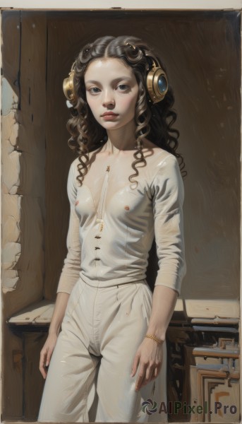 A female surrounded by a serene dynamic scene