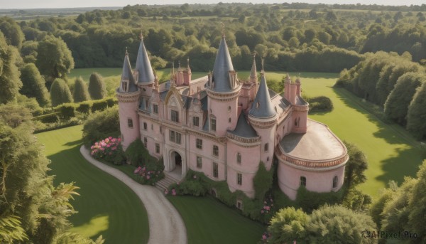 A garden set against the backdrop of a breathtaking day
