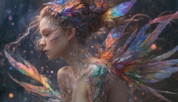 A enchanting dynamic scene highlighting a female