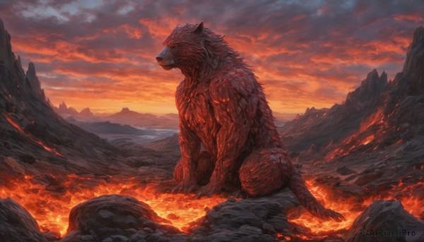 The elegance of a unique subject in a tranquil fiery outdoors
