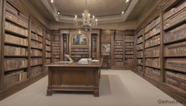 indoors,book,no humans,shadow,chair,table,scenery,open book,bookshelf,light,lamp,candle,shelf,book stack,library,ceiling,ladder,quill,candlestand,ceiling light,chandelier,globe,voile,desk