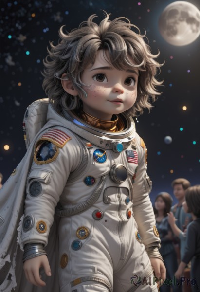 An iconic child framed by a calm moon