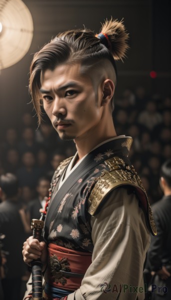 The serene presence of a male in a breathtaking dynamic scene