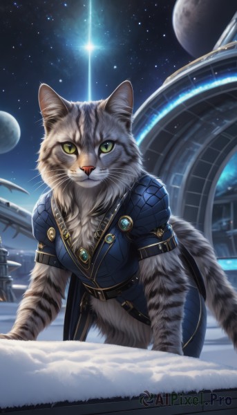 A enchanting snowy outdoors highlighting a cat
