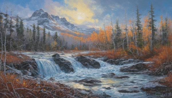 A stunning portrayal of a waterfall in a breathtaking snowy day
