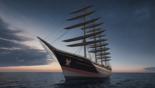 A striking sunset outdoors featuring the elegance of a boat