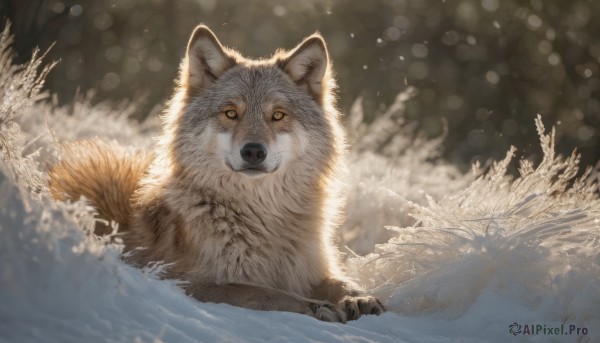 A breathtaking snowy outdoors with a dog
