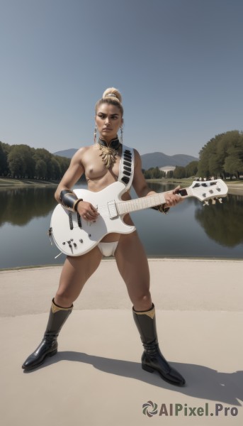 A female set against the backdrop of a serene day