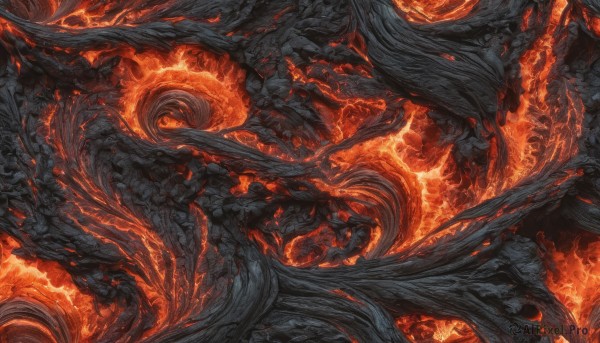 A unique subject set against the backdrop of a breathtaking fiery dynamic scene