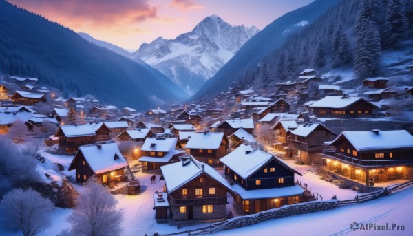 The serene presence of a boat in a lush snowy outdoors
