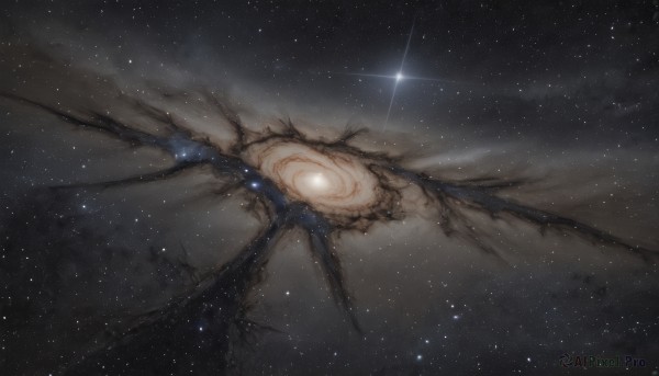 A glimpse of a galaxy in a picturesque outdoors