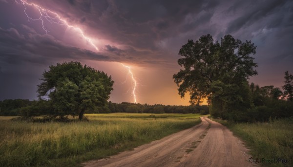A delightful capture of a lightning within sunset outdoors