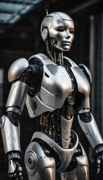 A majestic image of a cyborg in dynamic scene