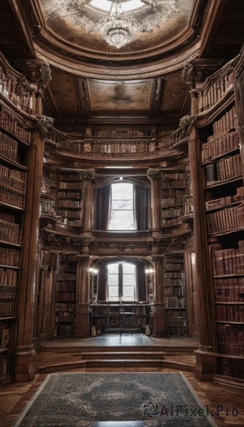 day,indoors,book,no humans,window,sunlight,scenery,light rays,wooden floor,stairs,bookshelf,architecture,pillar,library,ceiling,ladder,carpet,arch,chandelier,voile,chair,fantasy,candle