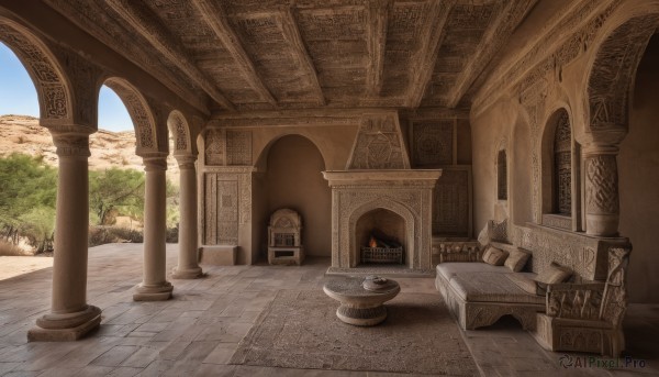 A indoors surrounded by a captivating fiery day