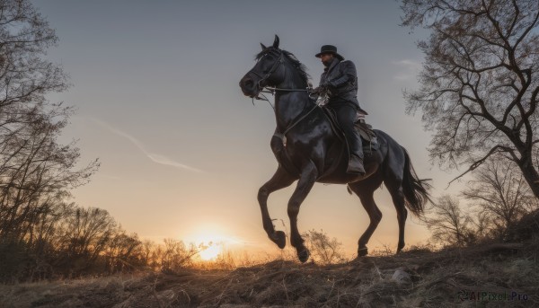 The elegance of a male in a idyllic sunset outdoors