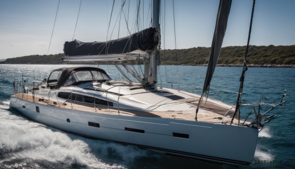 A dynamic view of a boat in day