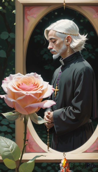 A male amidst a vivid dynamic scene