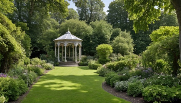 A garden set against the backdrop of a breathtaking day