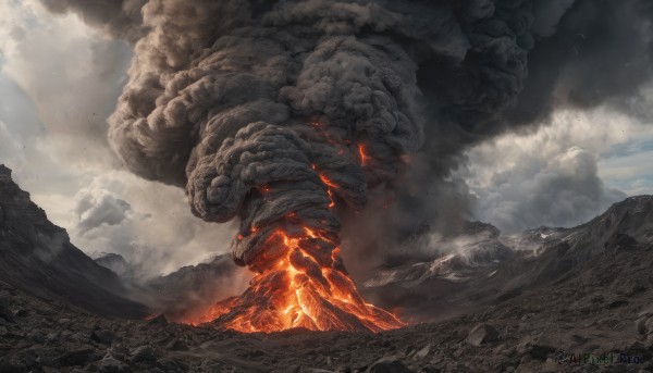 The beauty of a monster set in a calm fiery outdoors