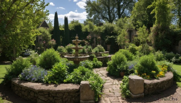 A garden in the heart of a majestic day
