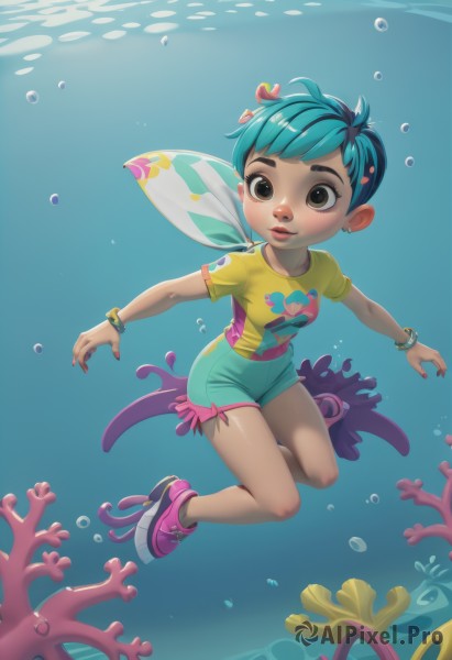 A vibrant child captured in ocean